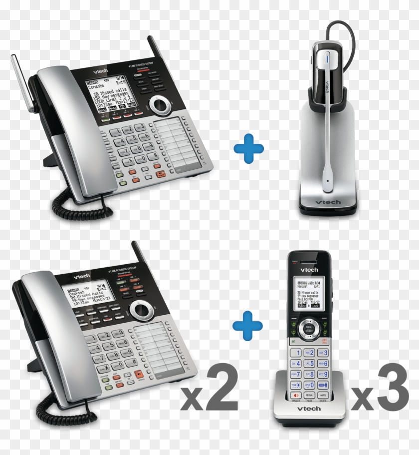 4 Line Small Business Phone System Office Bundle 2 - Vtech Main Console Dect 6.0 4 Line Expandable Small Clipart #5893534