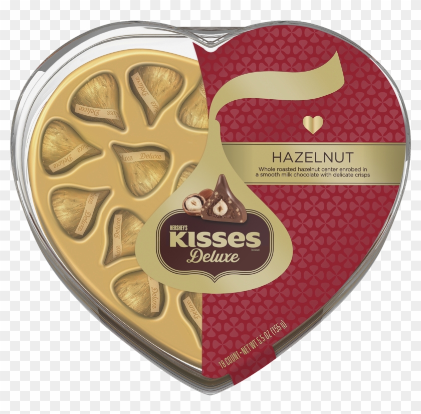 Kisses Deluxe 18 Piece Hazelnut Filled Chocolates Heart - 034000157457 Clipart