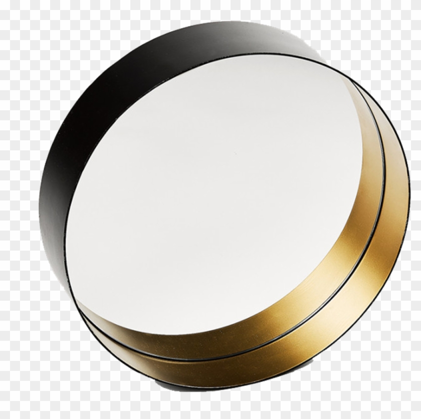 Mirror Q2 Black/gold - Spiegel Rond Zwart Met Goud Clipart #5896995