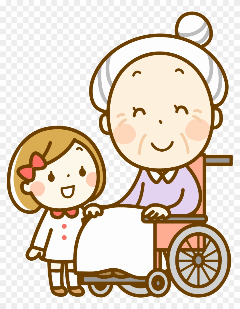 Granny In A Wheelchair - 車椅子 高齢 者 イラスト Clipart