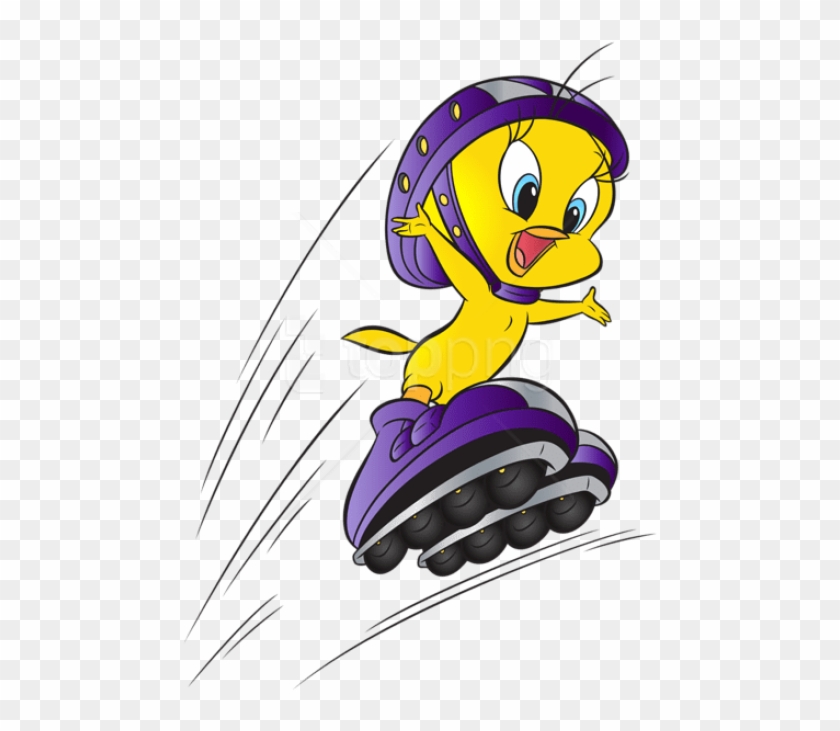 Download Tweety With Roller Skates Clipart Png Photo - Cartoon Animals Roller Skating Transparent Png