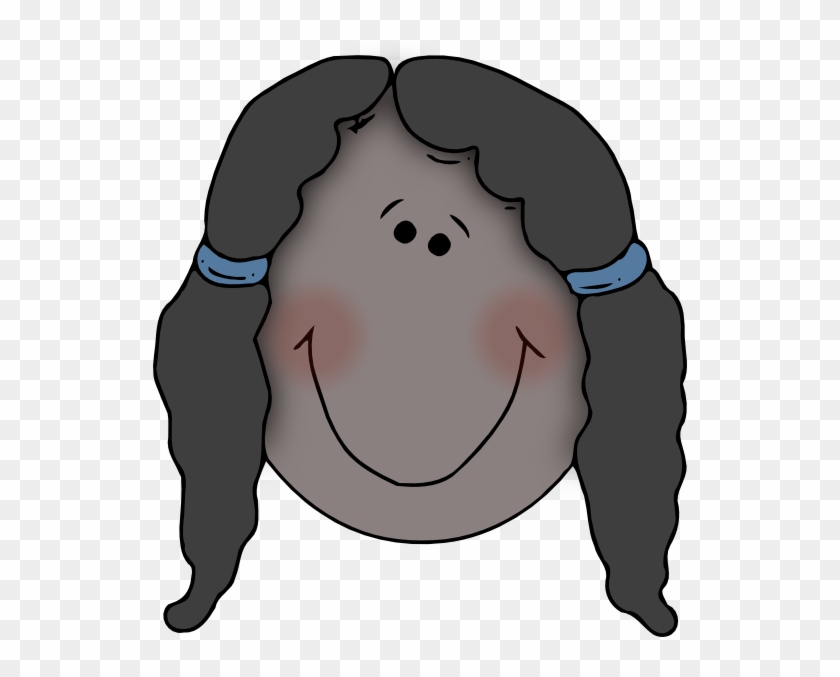 Girl Face With Pigtails Clip Art - Girl No Face Clipart - Png Download