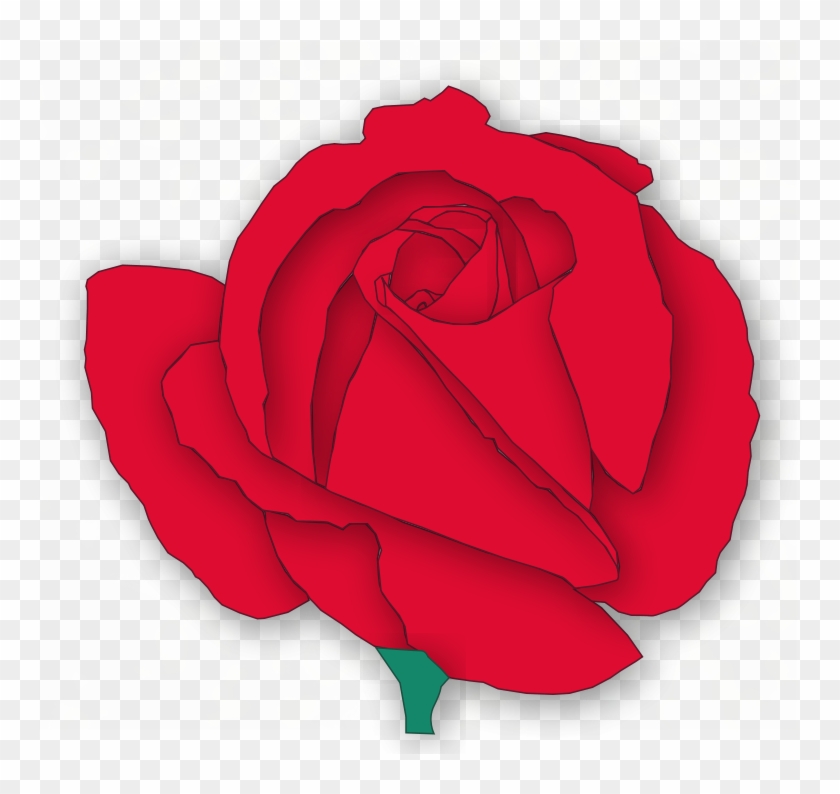 Single Red Rose Clip Art This Large Red Rose Clip Art - Floribunda - Png Download #5898036