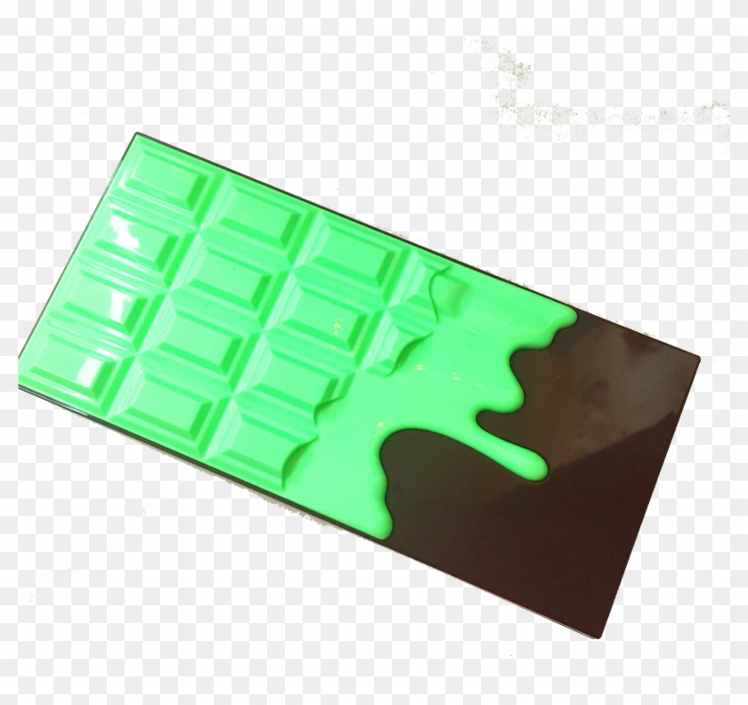 A Luminous Green Dripping Chocolate Design On A Brown - Carmine Clipart #5898515