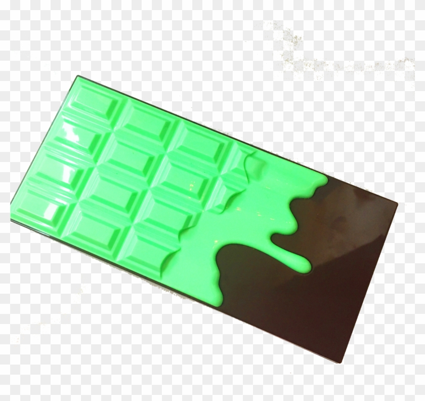 A Luminous Green Dripping Chocolate Design On A Brown - Carmine Clipart