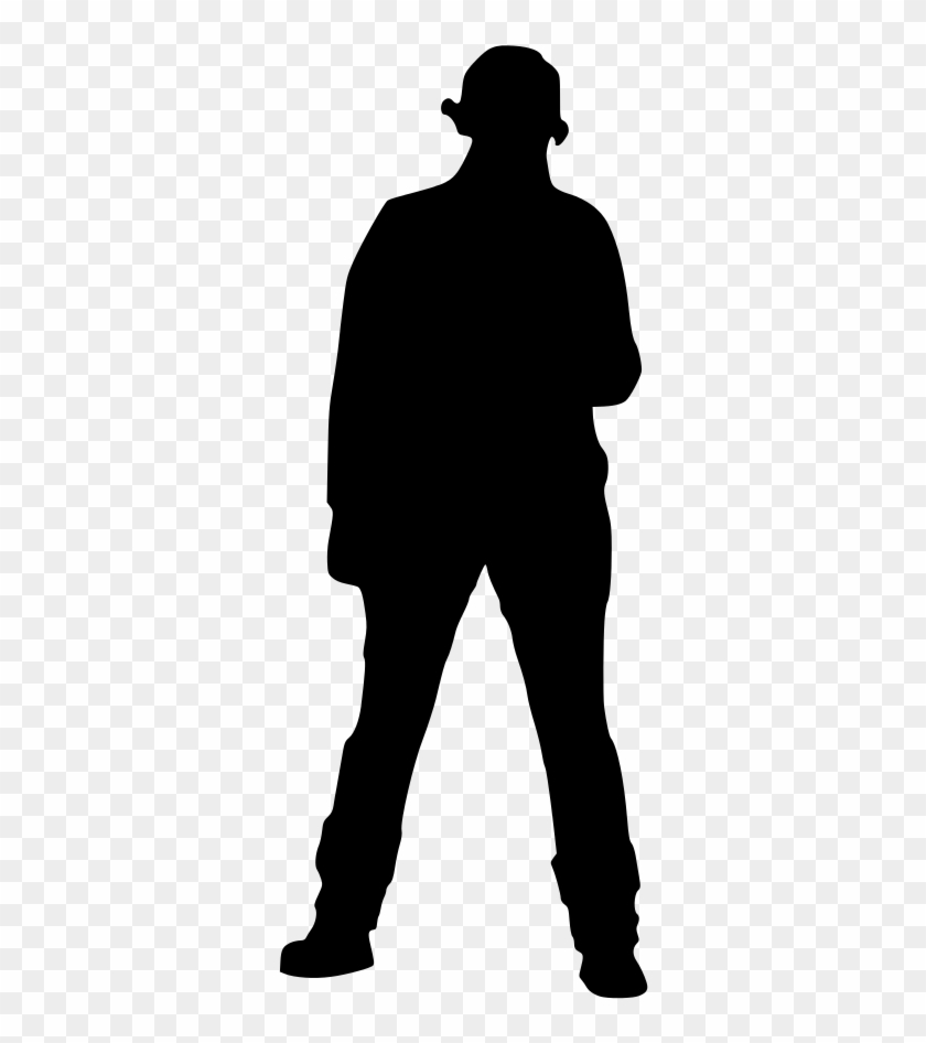 Silhouette Of Woman With Short Pigtails And Rolled - Standing Clipart #5898631