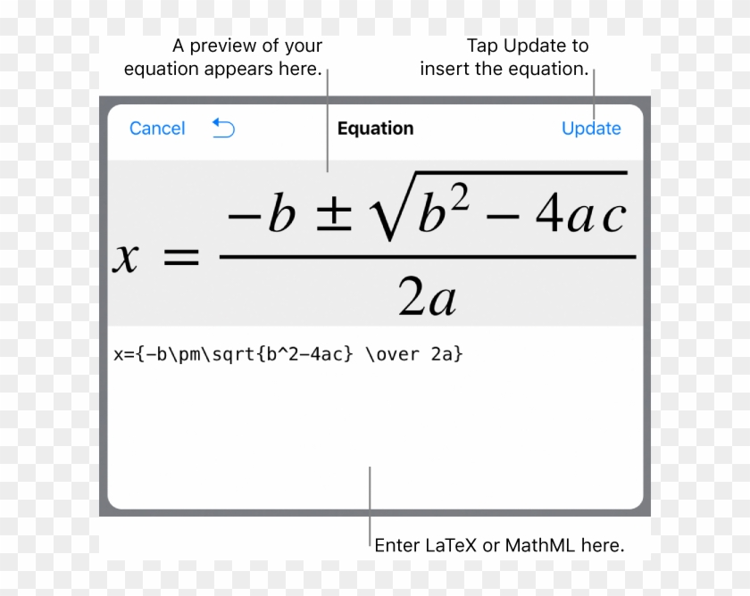 The Equation Dialog, Showing The Quadratic Formula - Formula Clipart