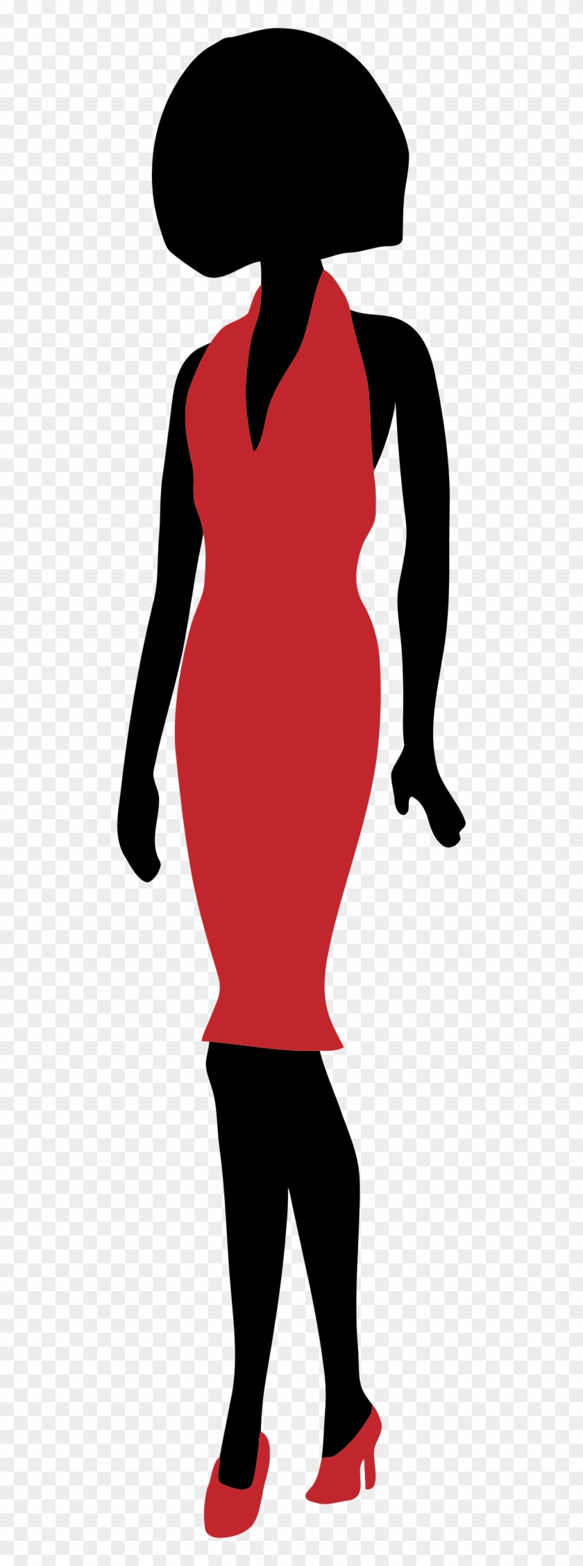 Fashion Shopping Clipart Png - Woman Silhouette Red Dress Transparent Png #5898780