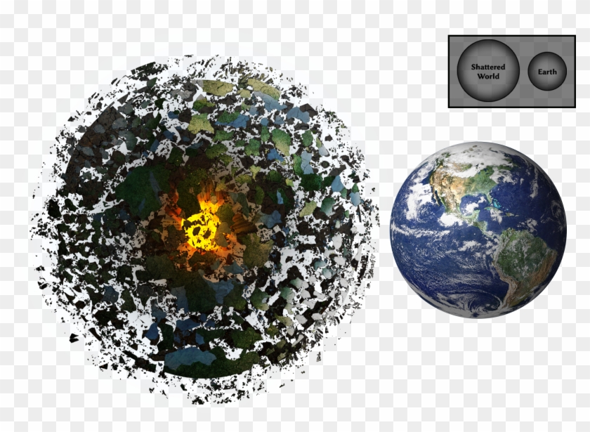 Planet Size Reference - Shattered Planet Png Clipart #590119