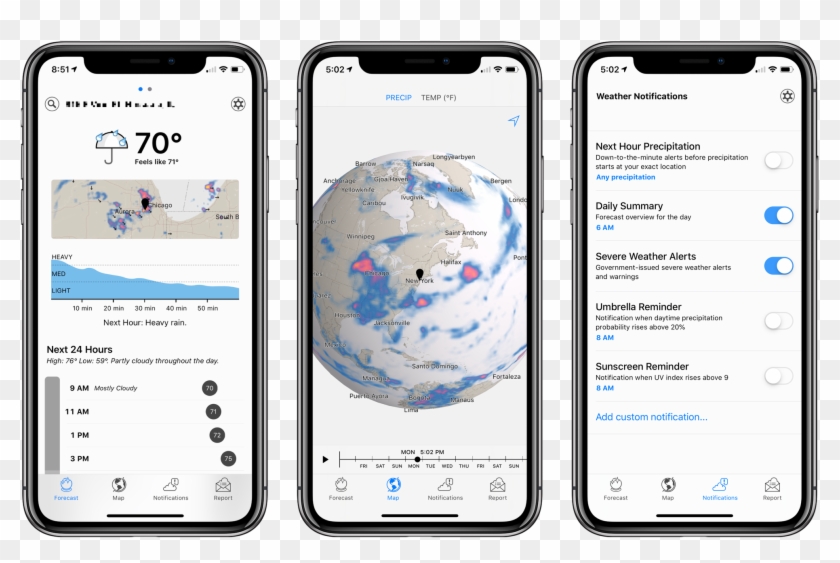 Dark Sky Update Consolidates Weather Data In A Single - Haptic Touch On Iphone Xr Clipart