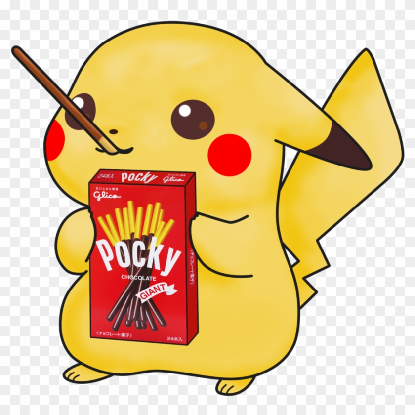 Pokeball Clipart Pikachu - Pikachu With Pocky - Png Download