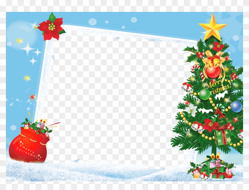 Merry Christmas Png Download With Frame Tree Gifts - Merry Christmas Border Png Clipart #591166