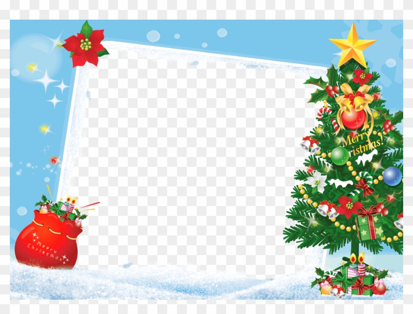 Merry Christmas Png Download With Frame Tree Gifts - Merry Christmas Border Png Clipart