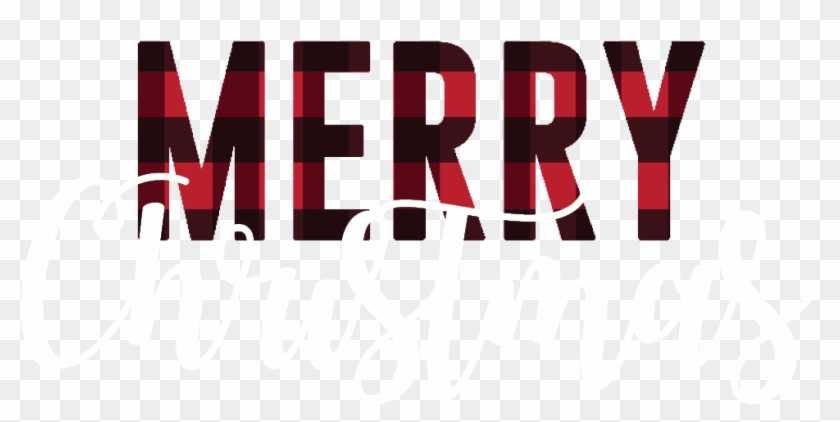 Merry Christmas Buffalo Plaid - Graphic Design Clipart