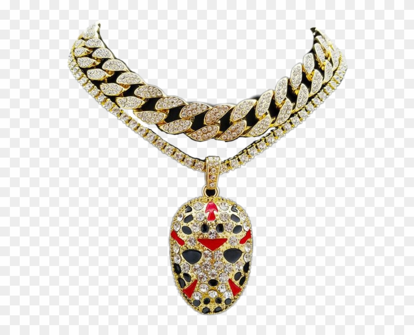 Gold Cuban Chain Jason Pendant - Cuban Chain Png Transparent Clipart