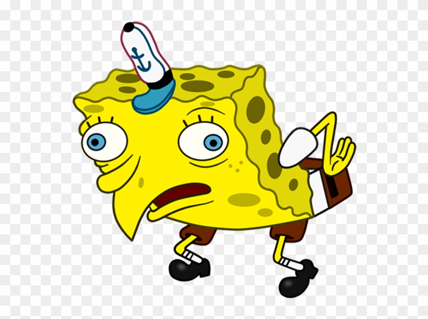 Memes Spongebob Tumblr Yellow Sponge Mocking Sticker - Spongebob Meme Transparent Background Mocking Clipart #592204