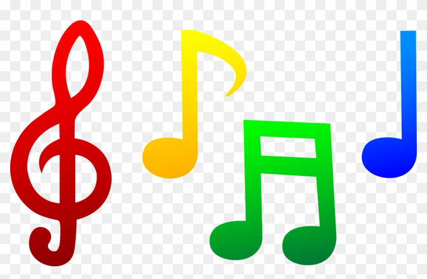 5366 X 3252 4 - Colored Music Notes Clip Art - Png Download #592206