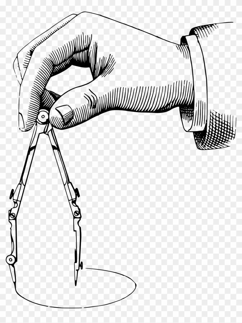 This Free Icons Png Design Of Hand With Drawing Compass Clipart