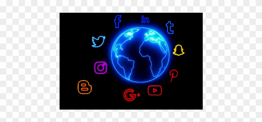 Social World Png➤ Download - Neon Social World Png Clipart #592297