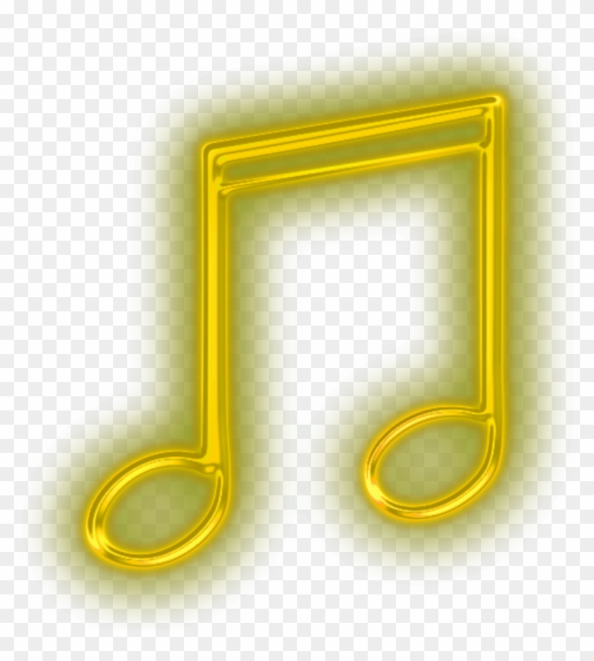 Ftestickers Music Musicnote Neon Yellow - Neon Music Note Png Clipart #592452