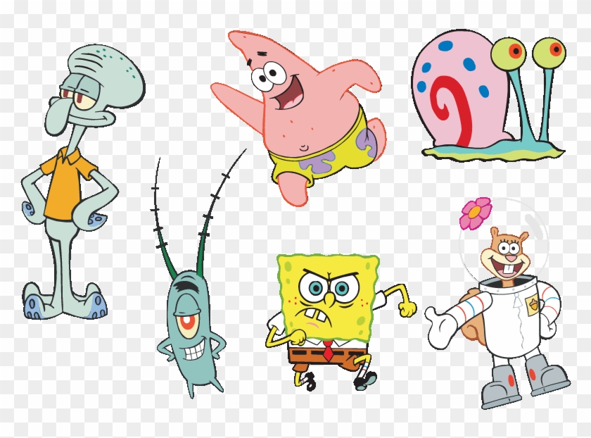 Download Free Printable Clipart And Coloring Pages - Spongebob Squarepants Personages - Png Download