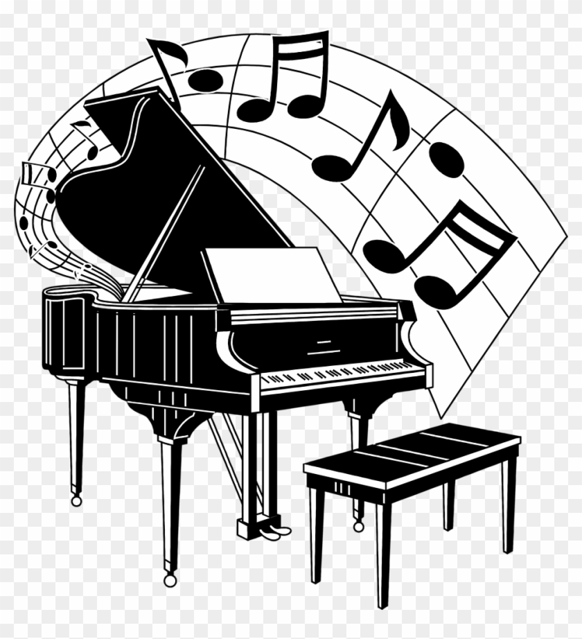 Musical Music Notes Music Notes Clip Art Music And - Piano With Music Notes - Png Download #592544