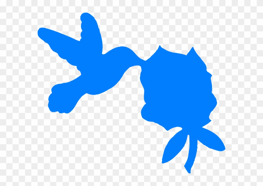 Blue Hummingbird And Bush Svg Clip Arts 600 X 513 Px - Png Download #592545