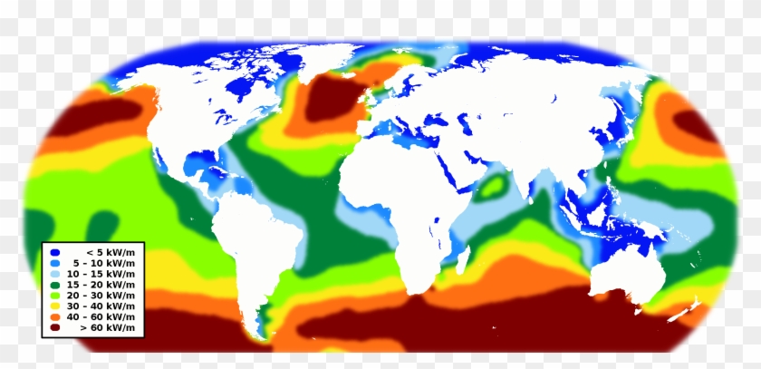 World Wave Energy Resource Map - Wave Energy Potential Map Clipart
