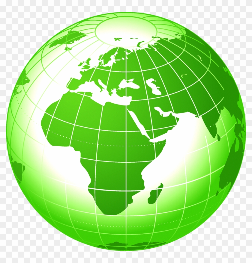 Earth Globe World Map - Green World Globe Png Clipart