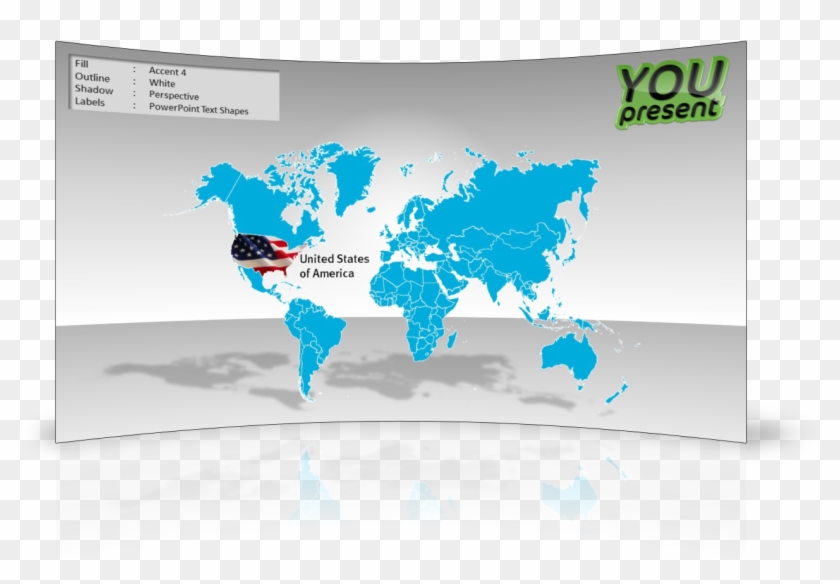 World Map Template For Powerpoint By Youpresent - Map Clipart
