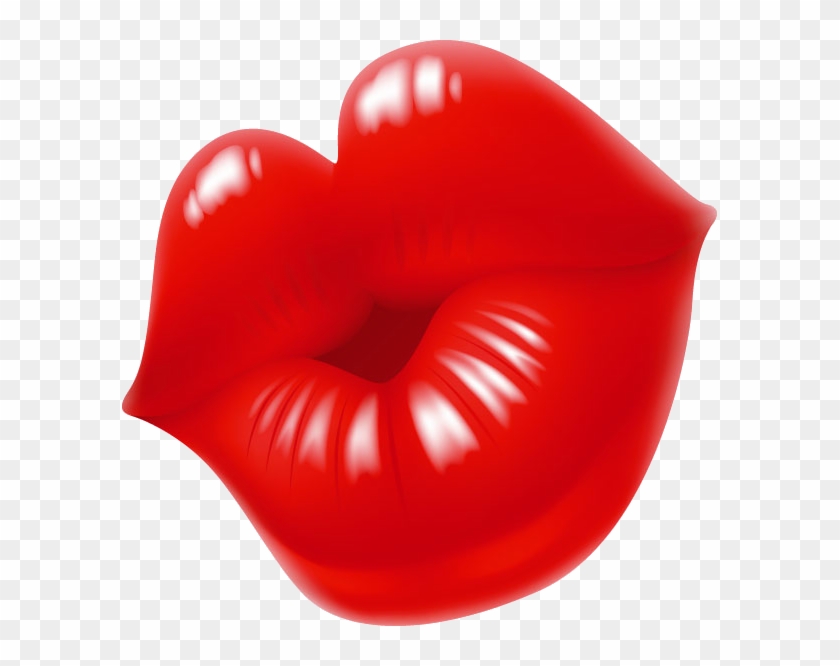 Lips Red Lips - Red Lips Kiss Clipart #593350