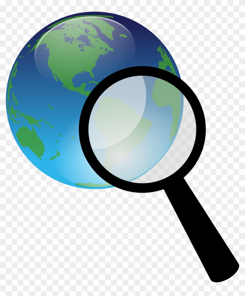 This Free Icons Png Design Of Earth And Magnify Glass Clipart