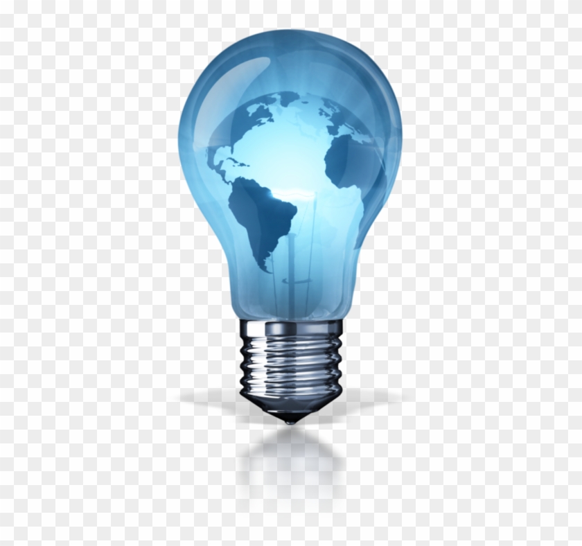 Innovation Light Bulb Png - Lightbulb With World Png Clipart #593852