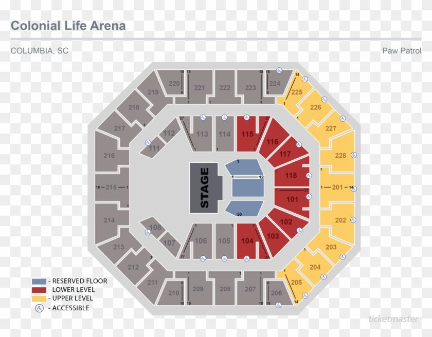 Seating Chart View Seating Chart - Colonial Life Arena Seating Chart With Seat Numbers Clipart