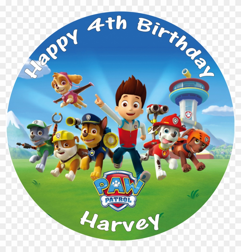 Cake Topper Edible Round Paw Patrol Birthday Clipart (#594672) - PikPng