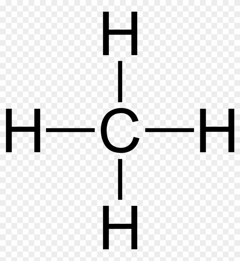 Methane 2d Square - Methane Lewis Structure Clipart #594844