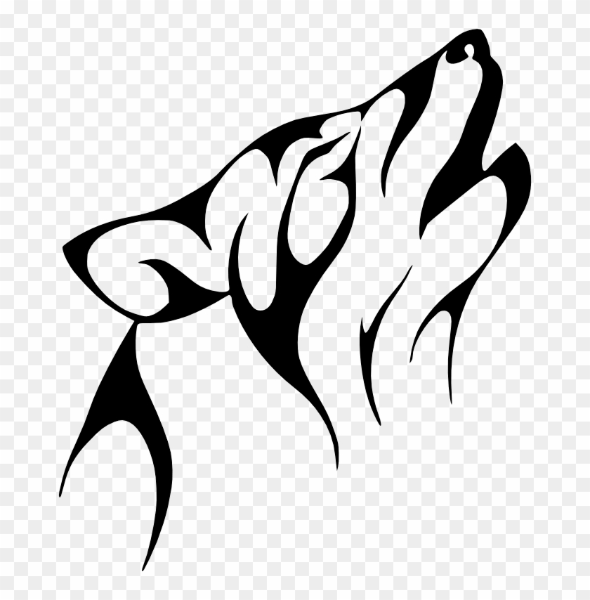 Tattoo Png Free Download - Easy Wolf Howling Drawing Clipart #595246