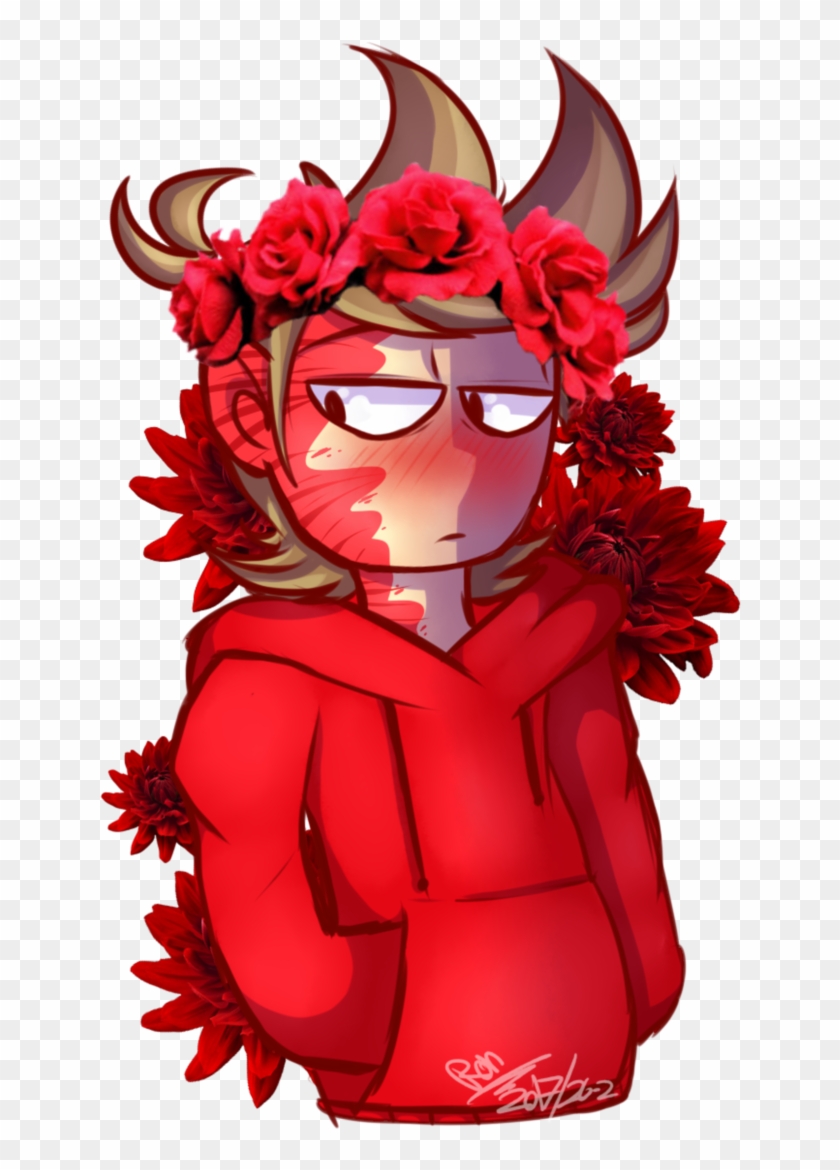 Red Flower Crown Png - Eddsworld Tord Clipart
