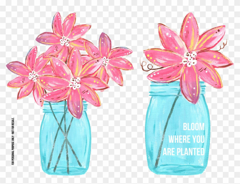 Drawn Mason Jar Sunflower Png Clipart
