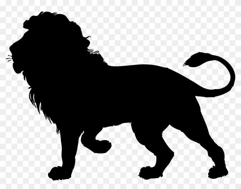 Black Lion Png - Lion Silhouette Transparent Clipart #596343