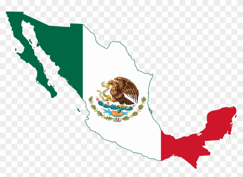 Youtube Clip Art - Mexican Flag On Mexico - Png Download