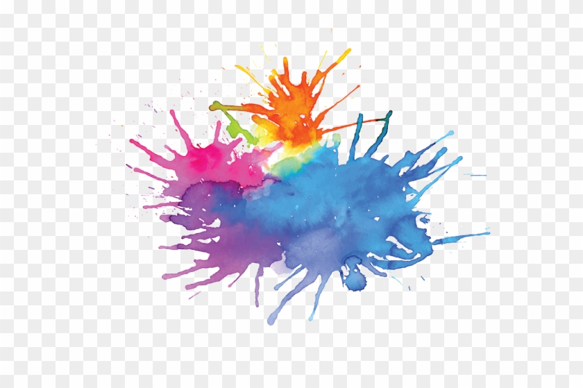 Multicolored Stain Background Multi Color Water Splatter - Watercolor Painting Clipart #598542