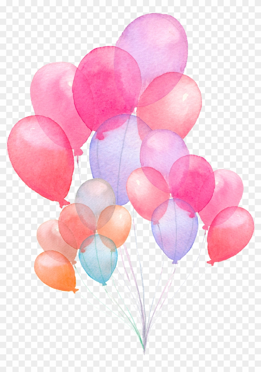 Colorful Balloons Png Picture - Watercolor Balloons Png Clipart #599150