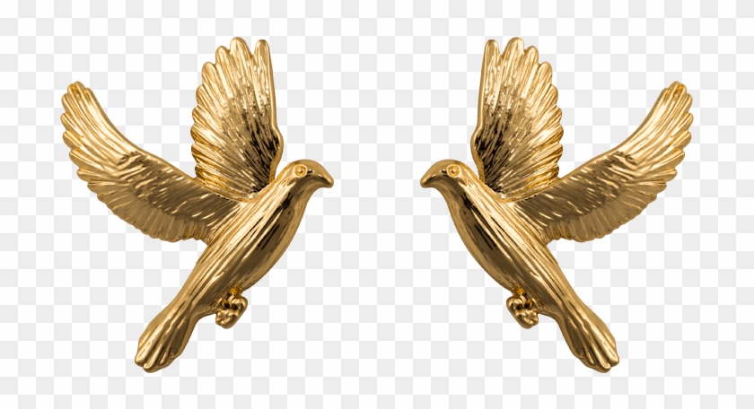 The Dove Earrings Gold - Gold Dove Png Clipart