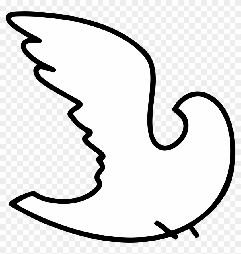 Big Image - White Dove Outline Png Clipart