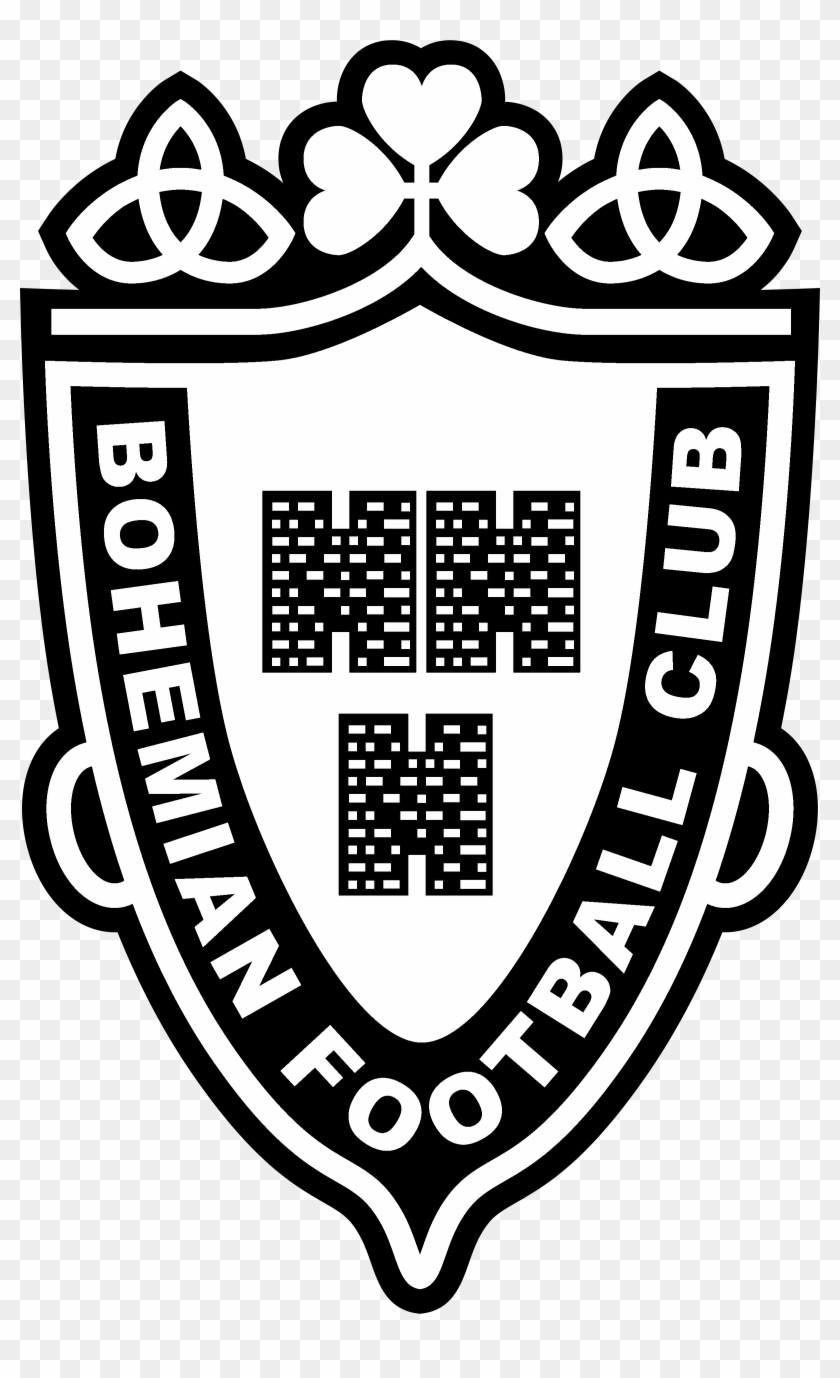 Bohemian Logo Black And White - Old Bohs Crest Clipart