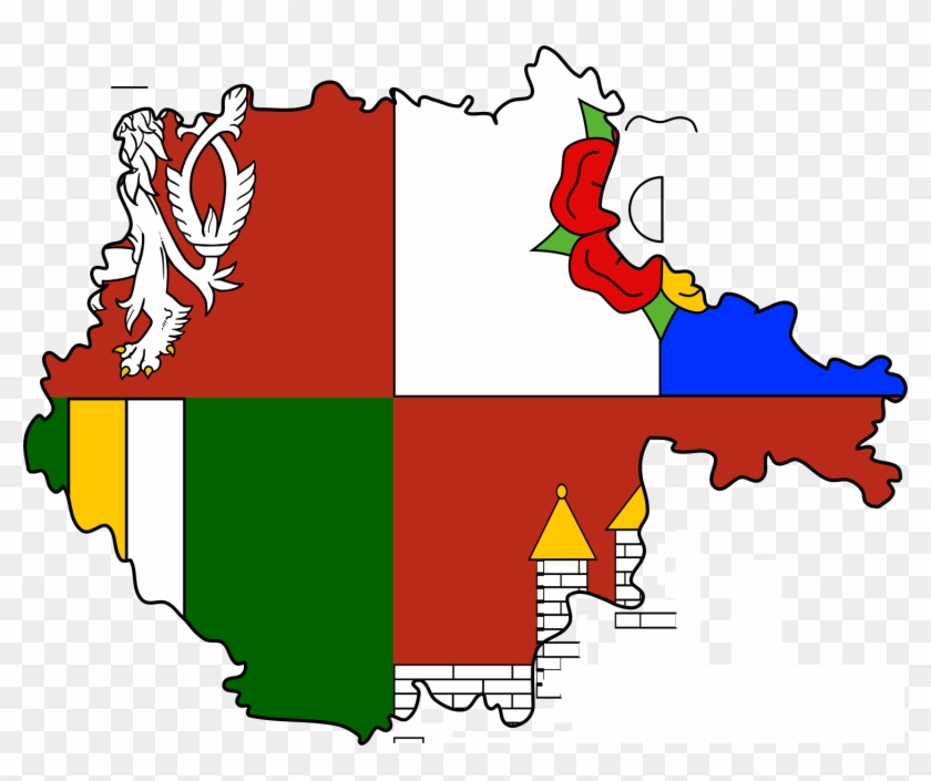 Flag-map Of South Bohemian Region - Czech Republic Coat Of Arms Clipart