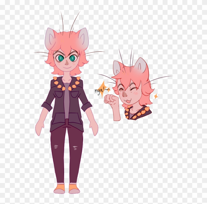 Pleas Draw My Kawaii Neko Girl She Has Pink Hair, Fluffy - Cartoon Clipart