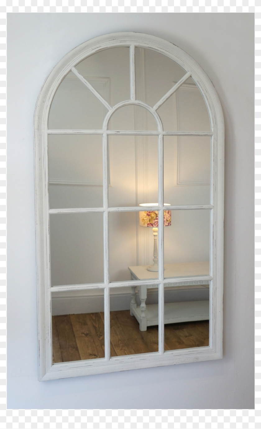 Arabella Arched White Mirror - Window Arch Mirror White Clipart #5901487