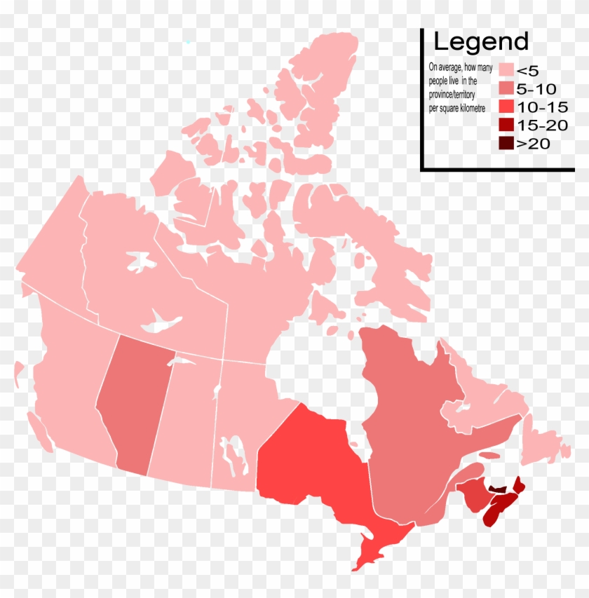 Canada Population Density Map - Canada Population Map By Province Clipart